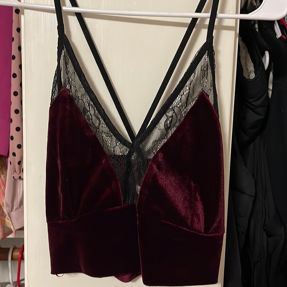 Velvet Cropped Tank Top